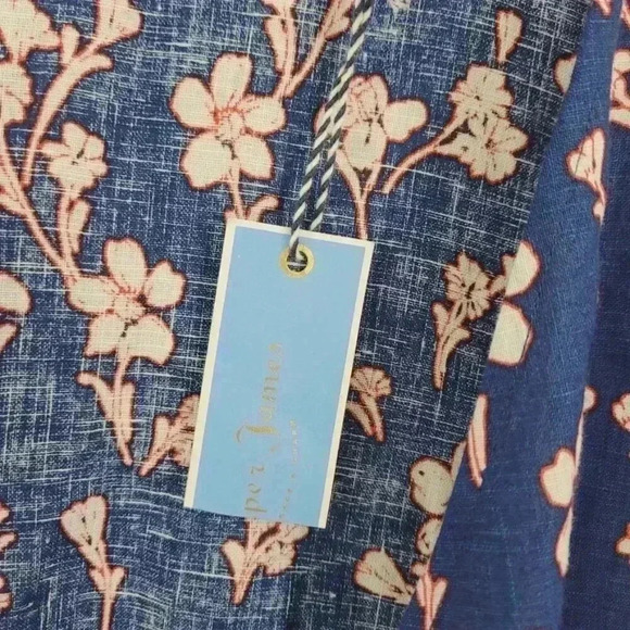 NWT Draper James 100% Linen Wrap Dress Size 6 Ruffle Floral Fit & Flare - Picture 4 of 10